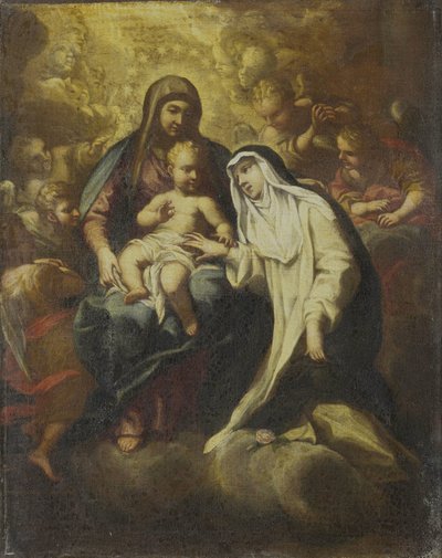 El matrimonio místico de Santa Rosa de Lima de Lazzaro Baldi (attributed to)