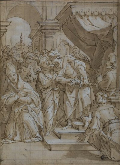 Reina interviniendo para salvar la vida de un obispo santo de Lazzaro Tavarone