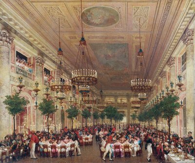 Banquete en las Tullerías por el matrimonio de Leopoldo I con la Princesa Luisa María de Orleans de Le Baron Attalin