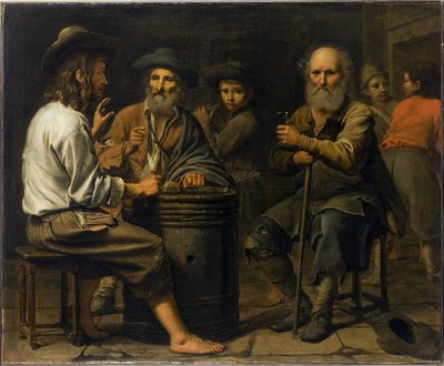 Maestro de las procesiones - Campesinos en una taberna, 1640 de Le Nain Brothers