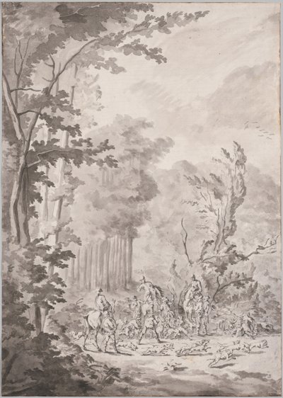 Una partida de caza en Marly, finales del siglo XVII o principios del siglo XVIII de Le Vieux Jean Baptiste Martin
