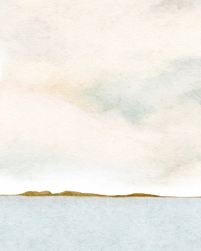Vista matinal desde el muelle 2, c.2019 (acuarela) de Leah Straatsma