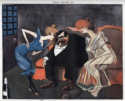 Último grito en la cárcel - Humbert fue prometido por mi piquete, relativo al asunto del banquero Marie Alexandre Boulaine, publicado en Le Rire, el 6 de diciembre de Leal de Camara