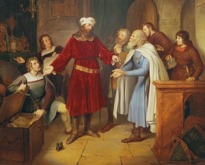 Leopold von Babenberg entrega sus tesoros a los ciudadanos de Viena de Leander Russ