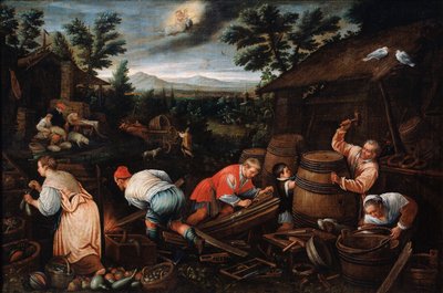 Agosto de la serie Las Estaciones, finales del siglo XVI o principios del siglo XVII de Leandro Bassano