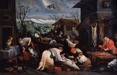 Diciembre de la serie Las Estaciones, finales del siglo XVI o principios del siglo XVII de Leandro Bassano