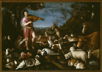 Orfeo encantando a los animales de Leandro Bassano