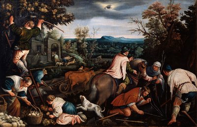 Octubre de la serie Las Estaciones, finales del siglo XVI o principios del XVII de Leandro Bassano