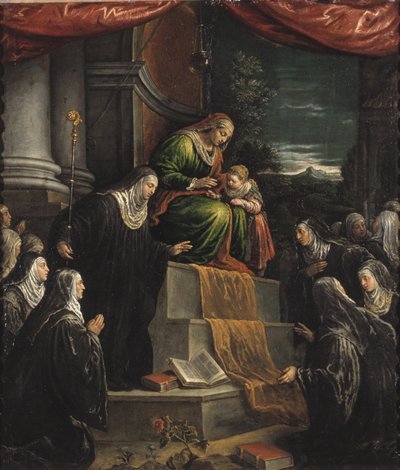 Santa Ana y la Virgen María niña de Leandro da Ponte Bassano