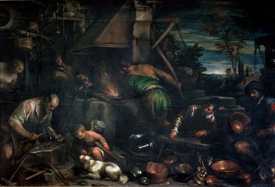 La fragua de Vulcano (óleo sobre lienzo) de Leandro da Ponte Bassano