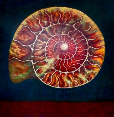 Amonita, dorada y verde, 2022 de Lee Campbell