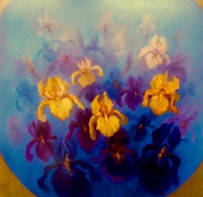 Iris azules y dorados, 2023 de Lee Campbell