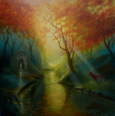 Druanitia, reina de los druidas, 2024 (óleo sobre lienzo) de Lee Campbell