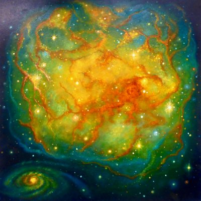 Nebulosa Emarald, 2023 (óleo sobre lienzo) de Lee Campbell