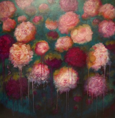 Rosas peonía, 2024 (óleo sobre lienzo) de Lee Campbell