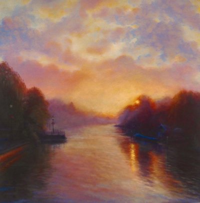 September Morning River, 2023 (óleo sobre lienzo) de Lee Campbell