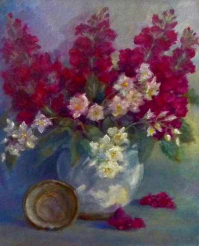 Alhelíes y flor de azahar de Lee Campbell