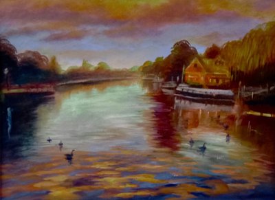 Twickenham Sunset, 2024 (óleo sobre lienzo) de Lee Campbell