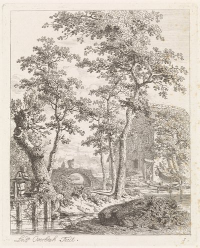 Granja en el agua Paisajes con figuras (título de serie) de Leendert Overbeek