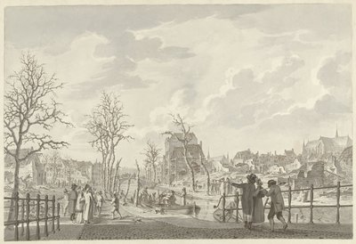 Ruinas en Rapenburg en Leiden, después del desastre de la pólvora del 12 de enero de 1807 de Leendert Overbeek