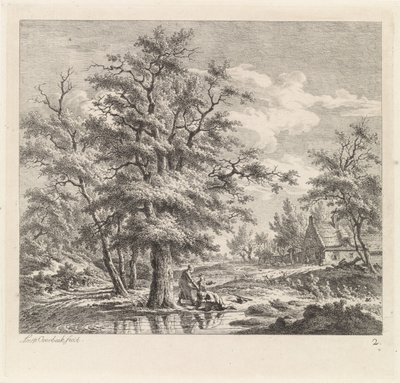 dos niños por un lago de Leendert Overbeek