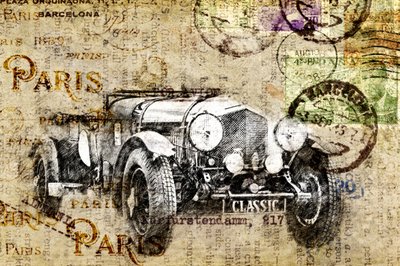 Coche antiguo de Lembayung senja studio [Vintage Poster]