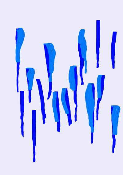 Formas azules fluidas de Lembayung senja studio [Vintage Poster]
