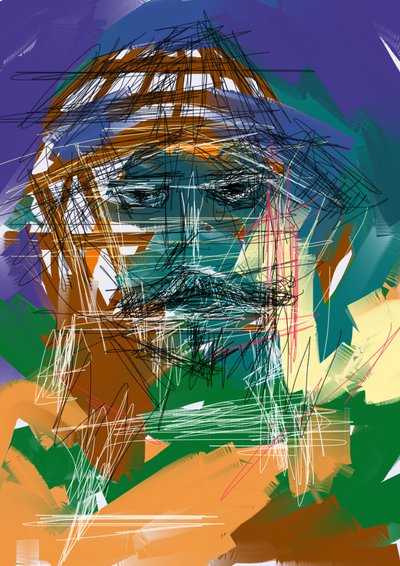 Retrato abstracto intenso de Lembayung senja studio [Vintage Poster]