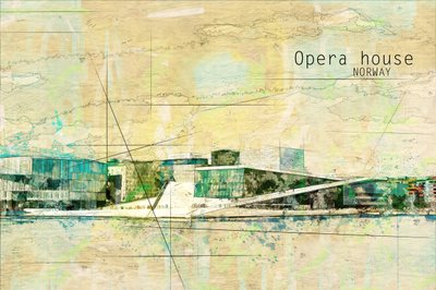 Ópera de Oslo, Noruega de Lembayung senja studio [Vintage Poster]