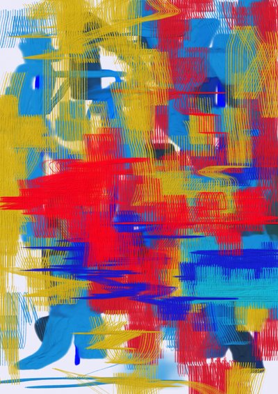 Pinceladas abstractas y vibrantes de Lembayung senja studio [Vintage Poster]