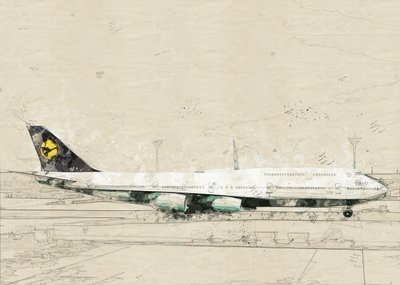 Dibujo de aviación de época de Lembayung senja studio [Vintage Poster]