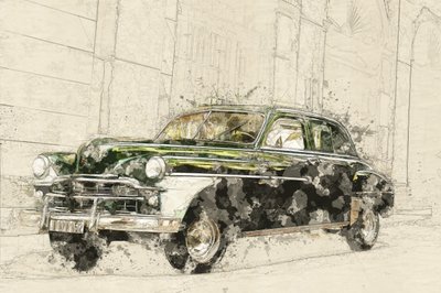 Dibujos de coches clásicos de Lembayung senja studio [Vintage Poster]