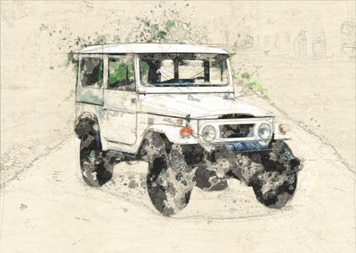 Boceto vintage todoterreno de Lembayung senja studio [Vintage Poster]