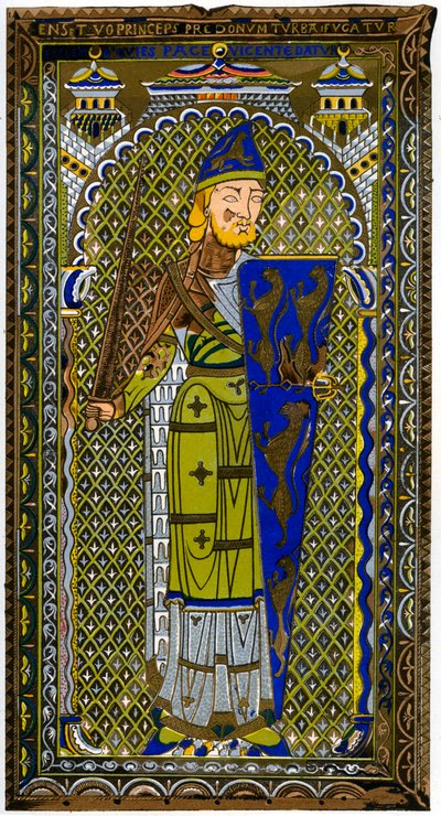 Representación de la efigie de esmalte de Geoffrey V en su tumba en la catedral de Le Mans, 1849 de Lemercier