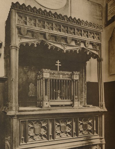 Lámpara siempre encendida de mantenimiento de Toc H en Allhallows, Barking, c. 1935 de Lemere