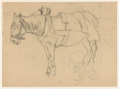 Estudios de caballos y cabezas entrenadas de Leo Gestel (signed by artist)
