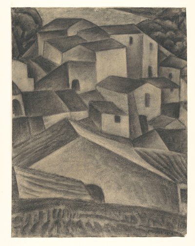 Casas en un pueblo italiano de Leo Gestel (signed by artist)