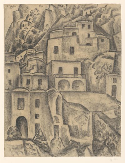 Casas en la curación de la montaña de Leo Gestel (signed by artist)
