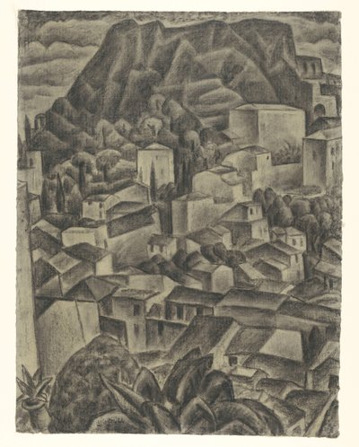 Pueblo de montaña italiano de Leo Gestel (signed by artist)