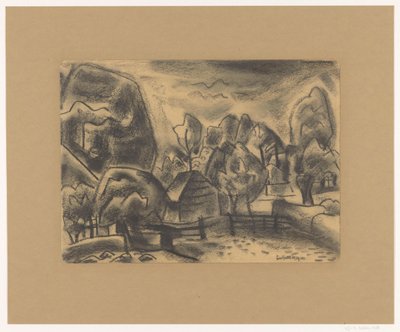 Paisaje con granja entre árboles de Leo Gestel (signed by artist)