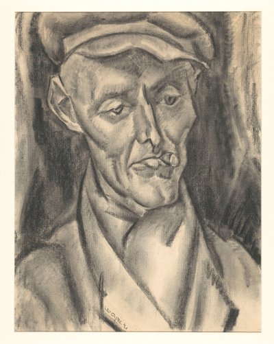 Hombre con gorra y cigarro de Leo Gestel (signed by artist)