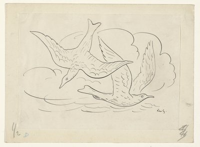 Dos pájaros de Leo Gestel (signed by artist)
