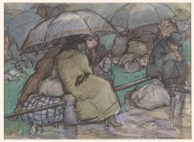 Refugiados de Bélgica en Roosendaal (título original del objeto) de Leo Gestel (signed by artist)