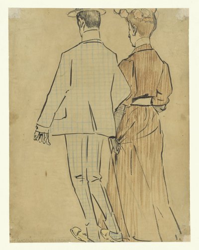 Pareja que camina de Leo Gestel (signed by artist)