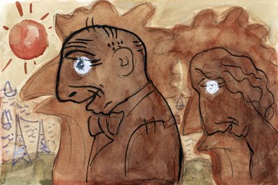 Caricatura de Leo Gestel y su esposa (h. 1891-1941), obra de Leo Gestel de Leo Gestel