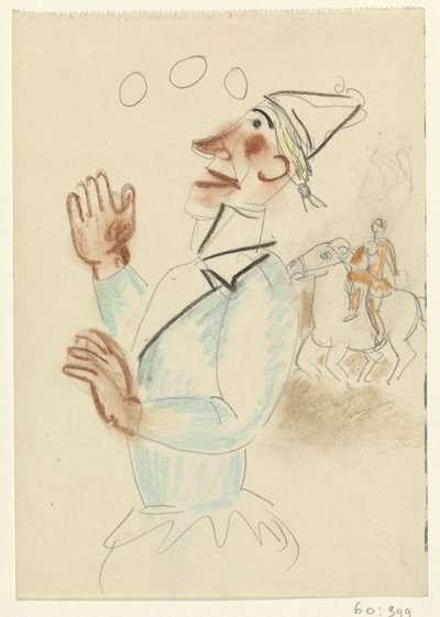 Payaso y jinete a caballo de Leo Gestel