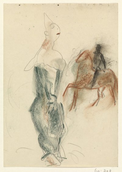 Payaso y jinete a caballo de Leo Gestel