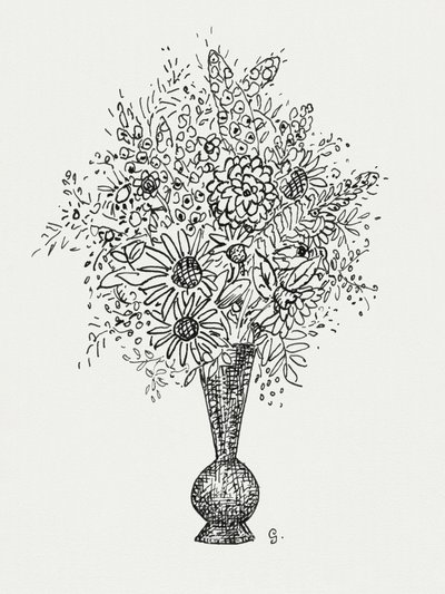 Jarrón (h. 1891-1941). Dibujo en alta resolución de Leo Gestel. de Leo Gestel