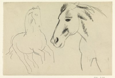Caballo galopante y cabeza de caballo de Leo Gestel