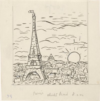 Vista de la Torre Eiffel en París de Leo Gestel